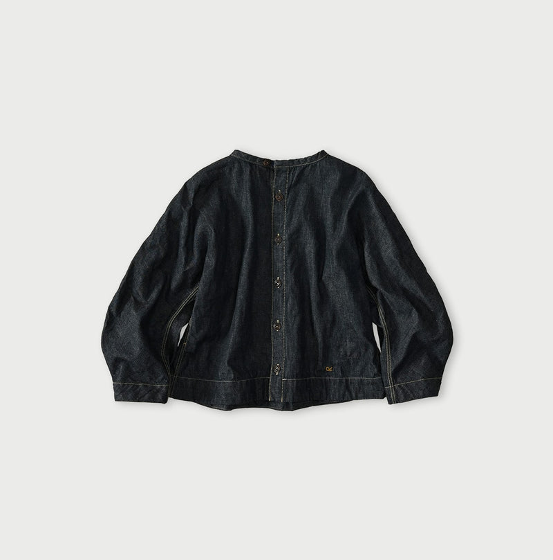 45R Mugihiko Denim Puff Sleeve Blouse