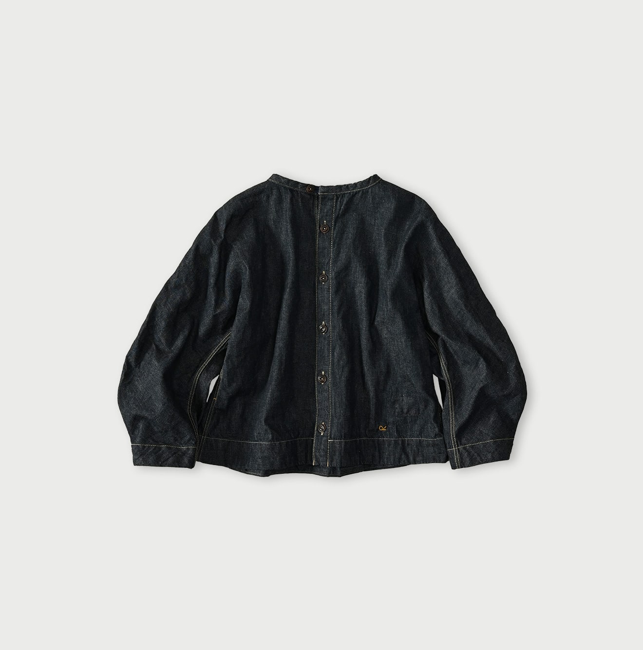 45R Mugihiko Denim Puff Sleeve Blouse