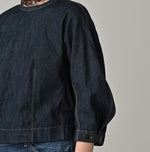 45R Mugihiko Denim Puff Sleeve Blouse