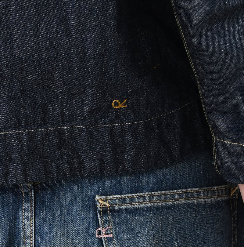 45R Mugihiko Denim Puff Sleeve Blouse