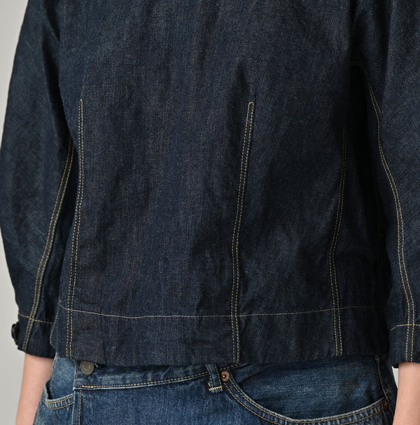 45R Mugihiko Denim Puff Sleeve Blouse