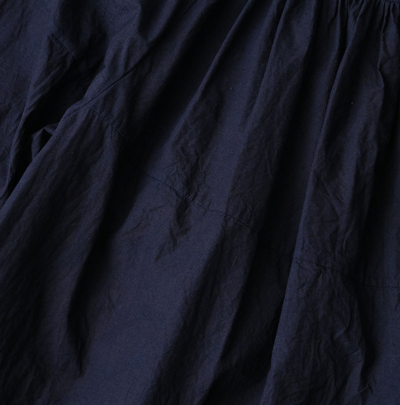 45R Indigo Supima Batiste Tuck-Gather Blouse