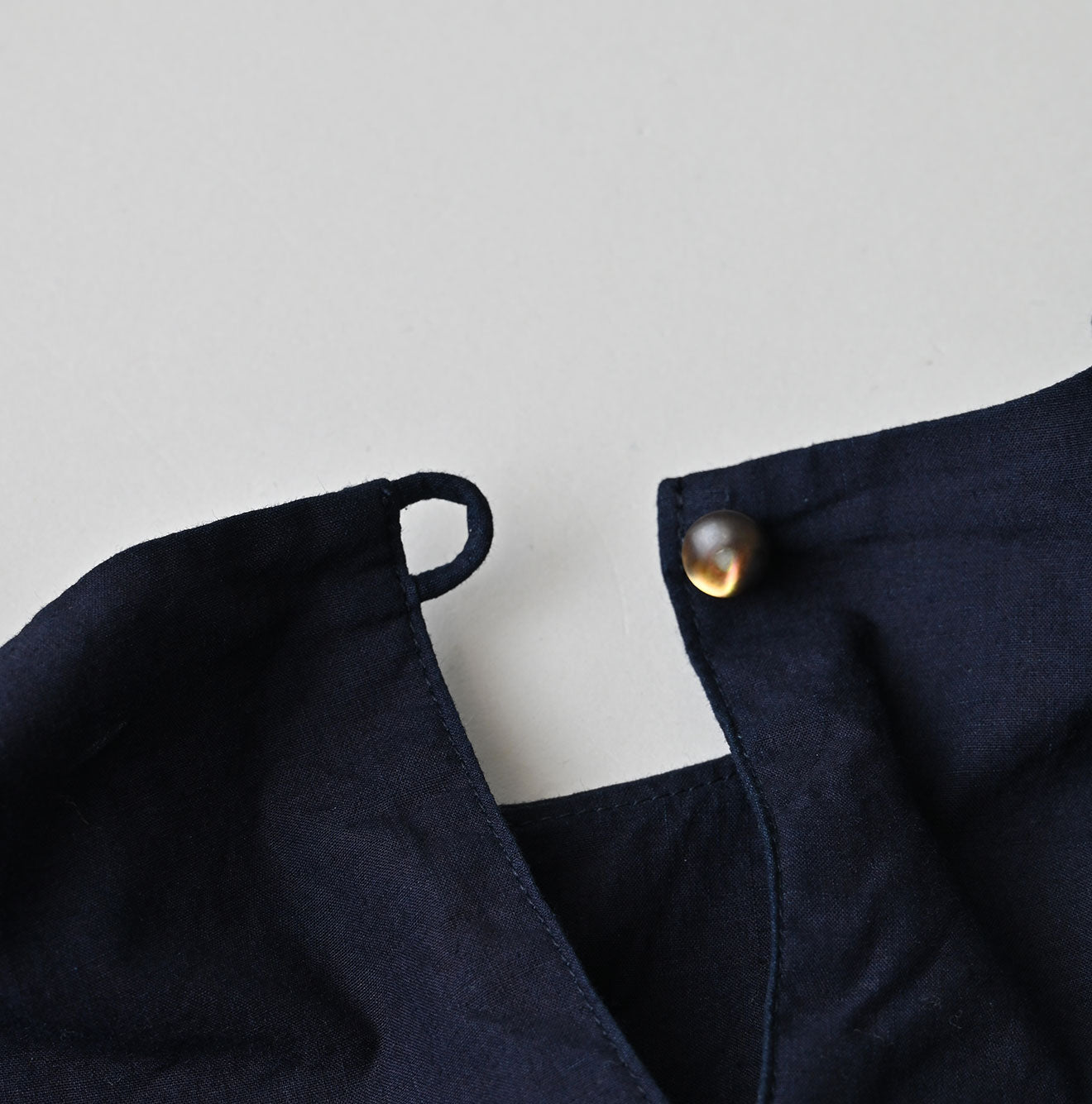 45R Indigo Supima Batiste Tuck-Gather Blouse