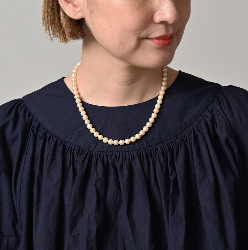 45R Indigo Supima Batiste Tuck-Gather Blouse