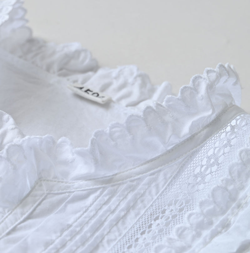 45R Supima Batiste Cutwork Blouse