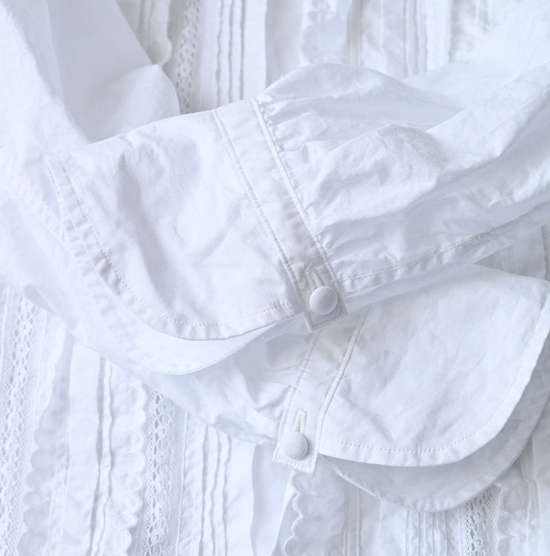 45R Supima Batiste Cutwork Blouse