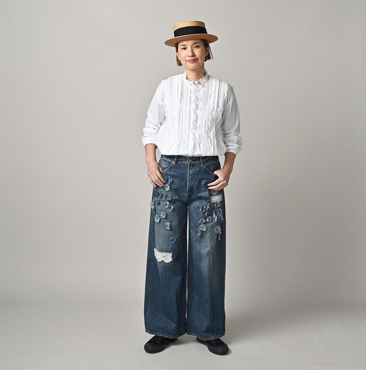 45R Supima Batiste Cutwork Blouse