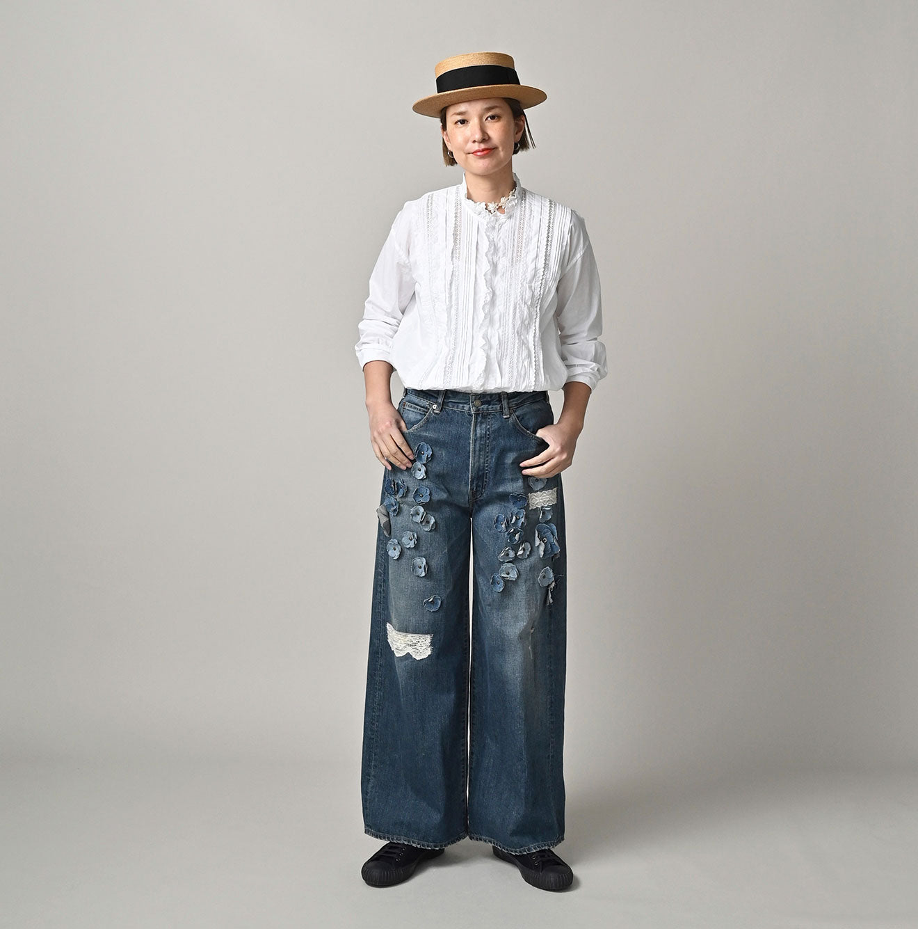 45R Supima Batiste Cutwork Blouse