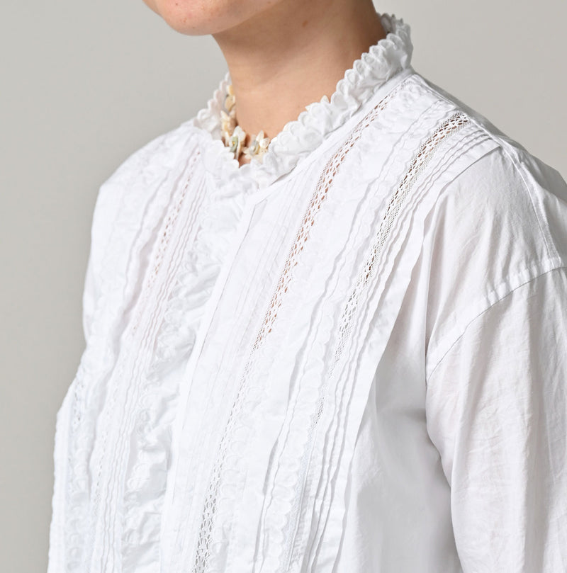 45R Supima Batiste Cutwork Blouse