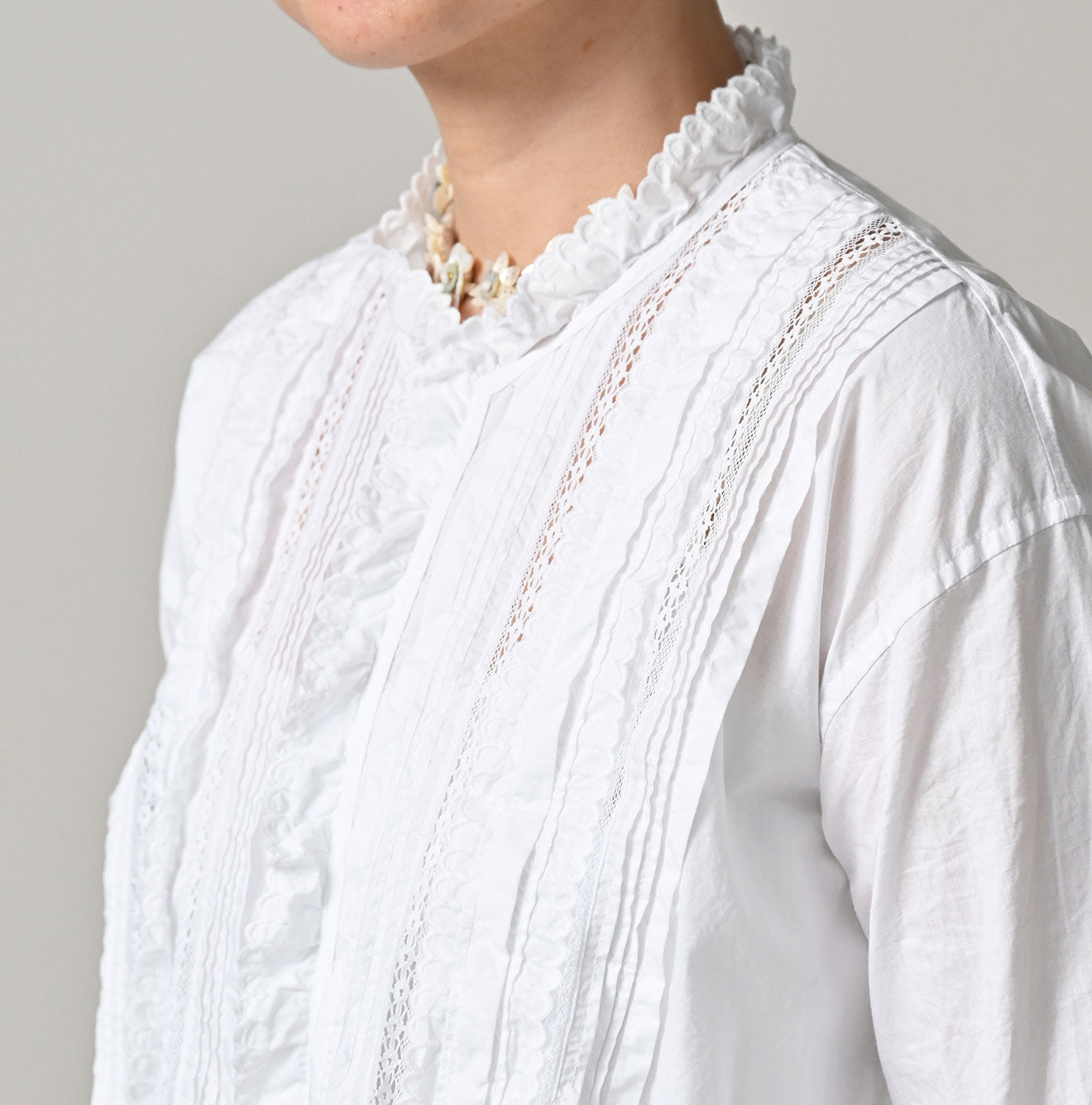 45R Supima Batiste Cutwork Blouse