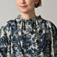 45R Indigo Bassen Rose Smocking Blouse
