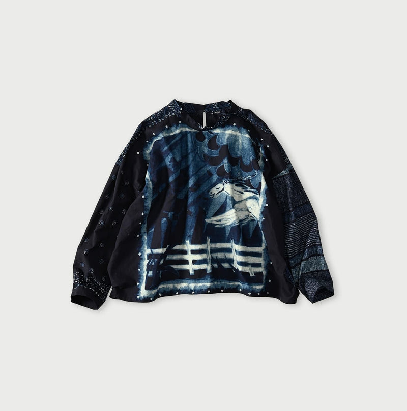 Indigo Picture Book Bandana Blouse