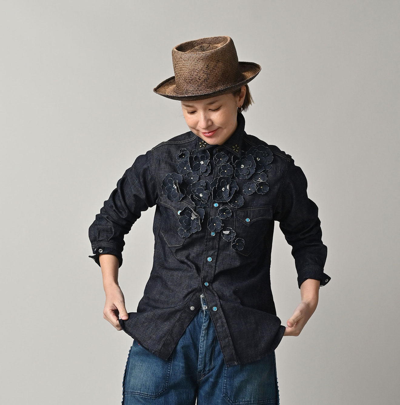 45 Petit Denim Fleur Eastern Shirt Nou