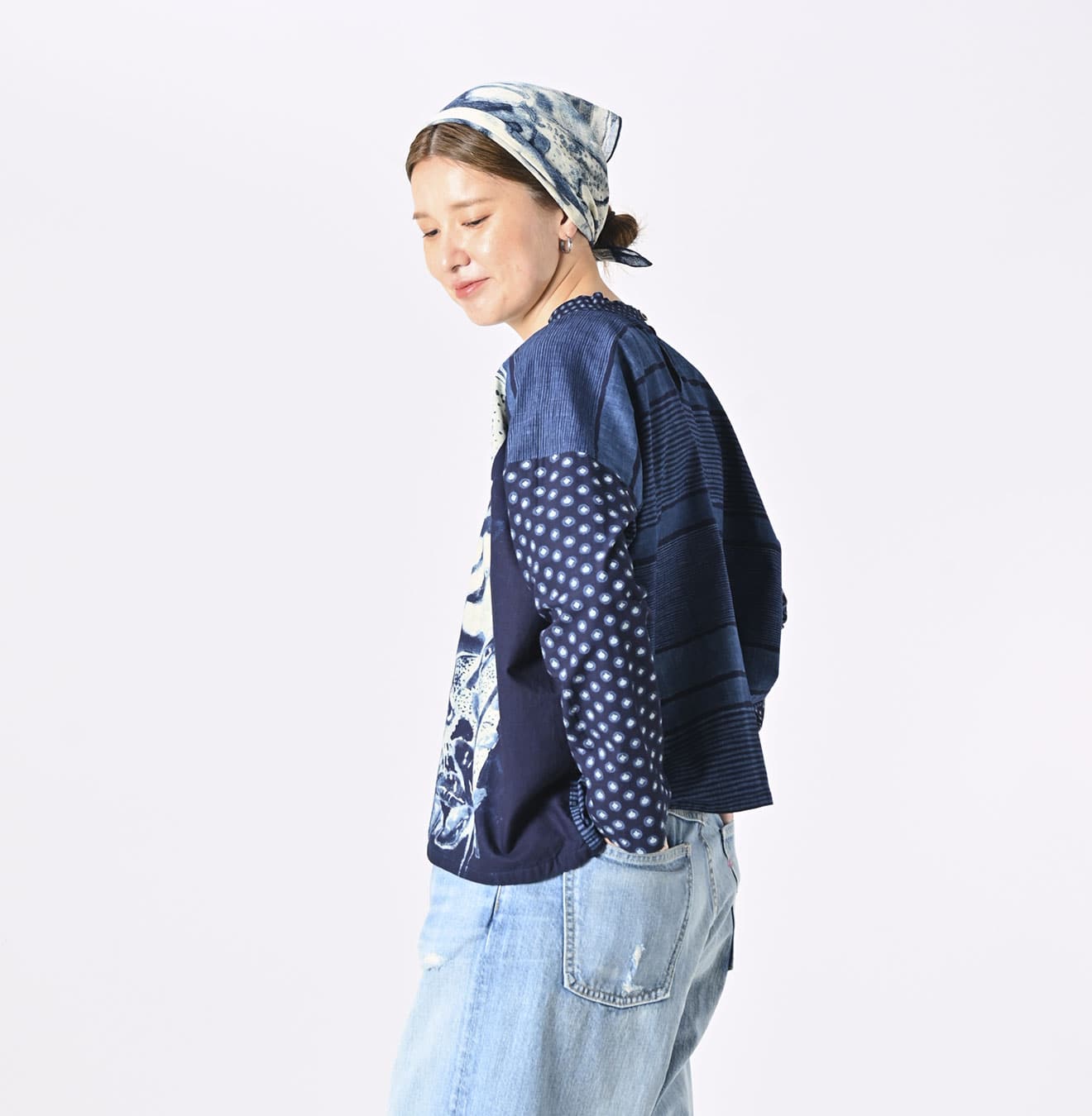 Indigo Picture Book Bandana Blouse - 45R by 45rpm studio