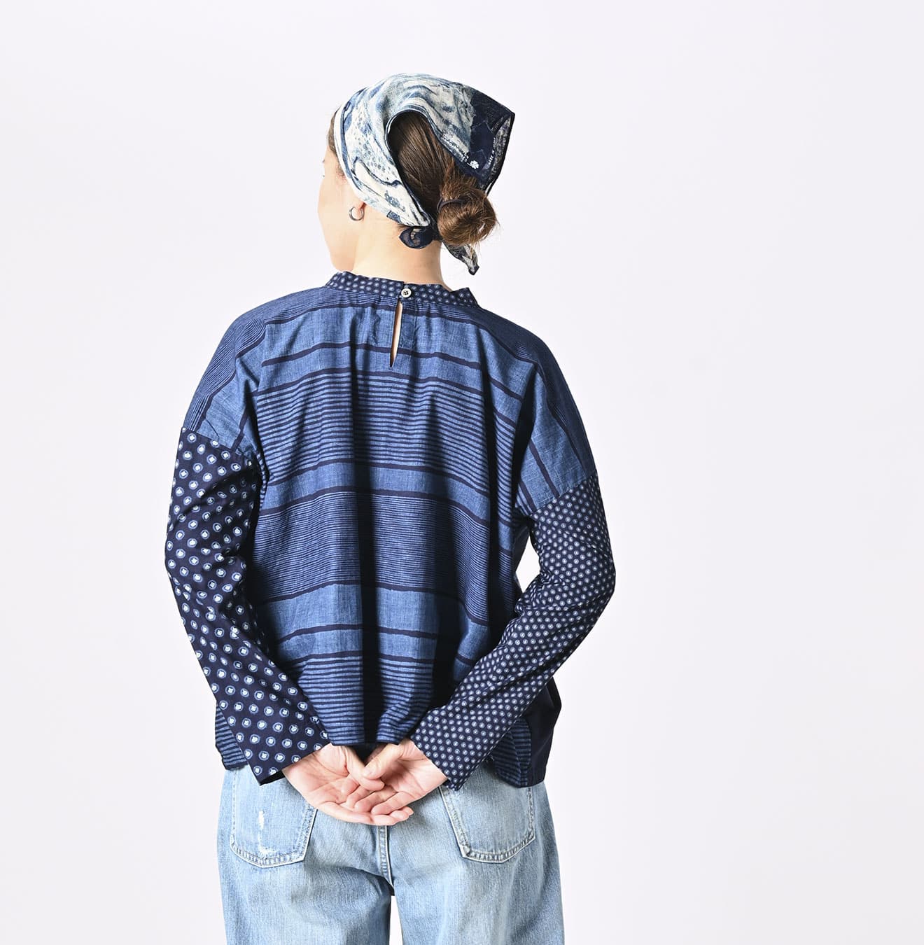 Indigo Picture Book Bandana Blouse - 45R by 45rpm studio