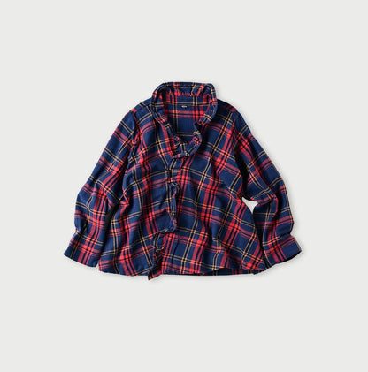 45R Flannel Tartan Frilled Cachecoeur