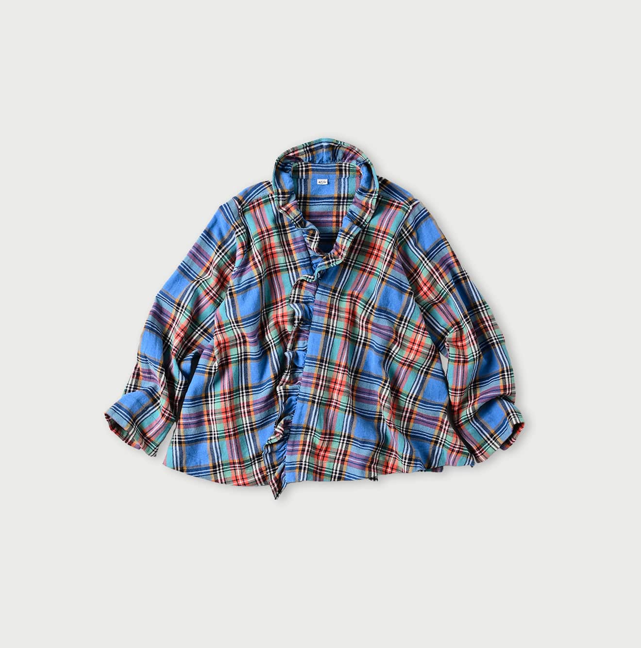 45R Flannel Tartan Frilled Cachecoeur