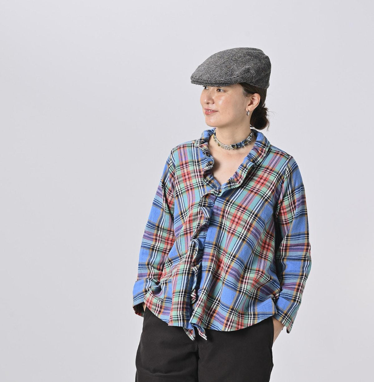 Flannel Tartan Frilled Cachecoeur (Size 2) - 45R by 45rpm studio