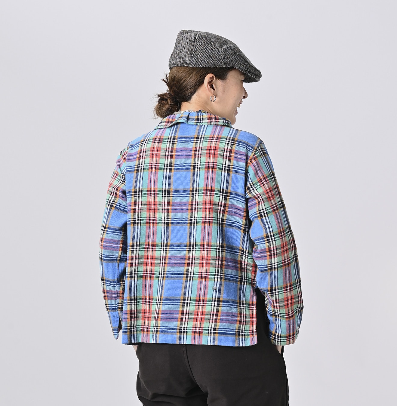 45R Flannel Tartan Frilled Cachecoeur