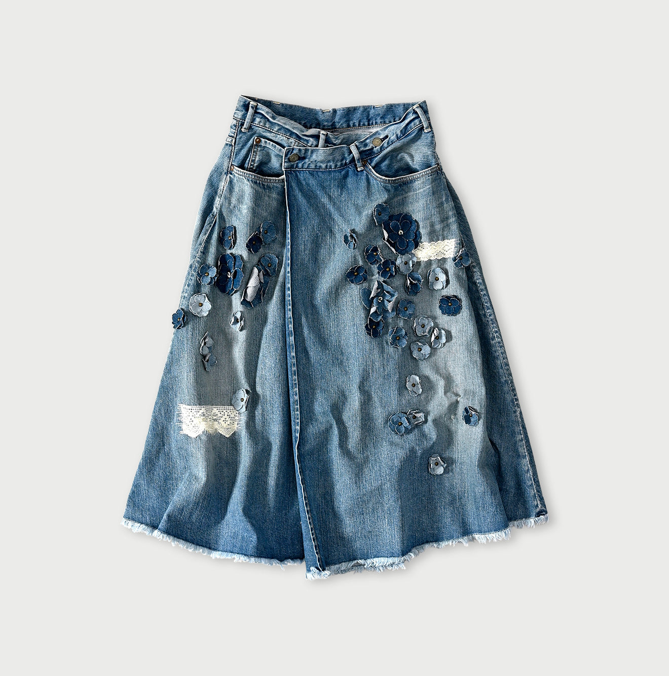 Rye Mugi Denim Fleur Crossover Skirt Sei