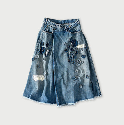 Rye Mugi Denim Fleur Crossover Skirt Sei