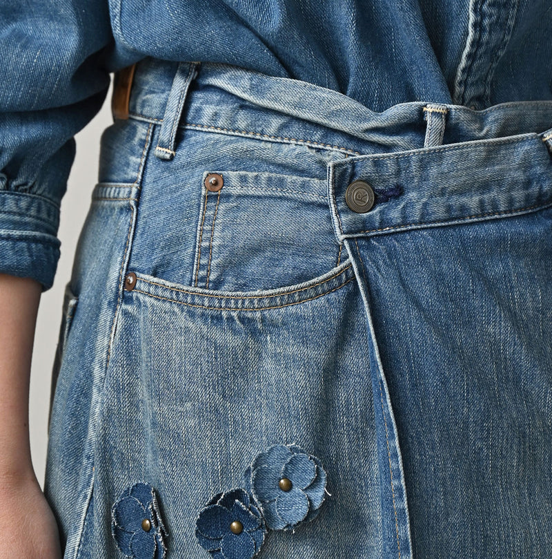 Rye Mugi Denim Fleur Crossover Skirt Sei - Image 8