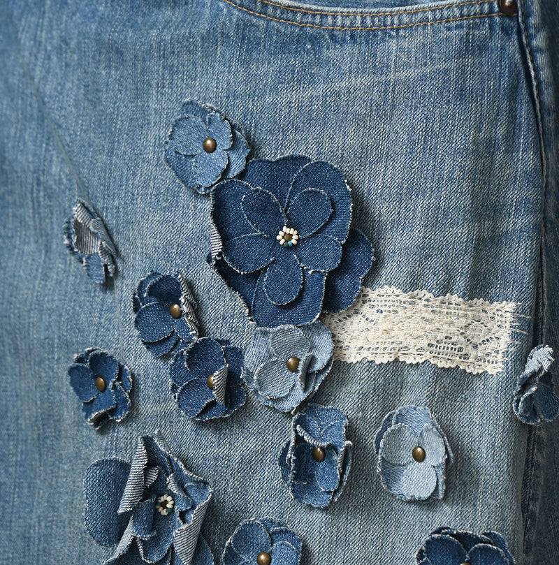 Rye Mugi Denim Fleur Crossover Skirt Sei - Image 12