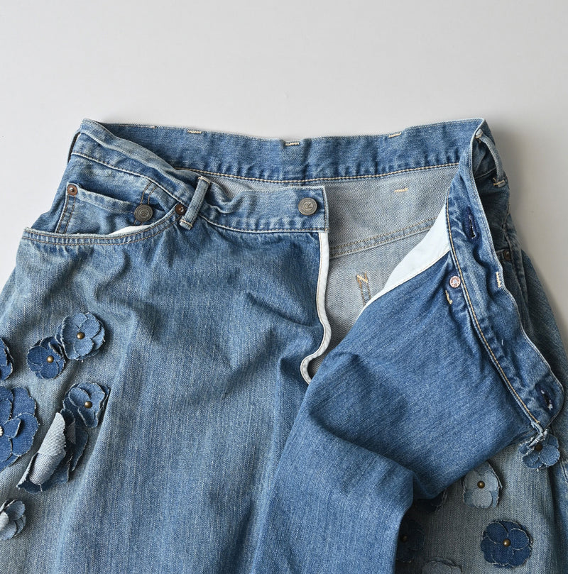 Rye Mugi Denim Fleur Crossover Skirt Sei