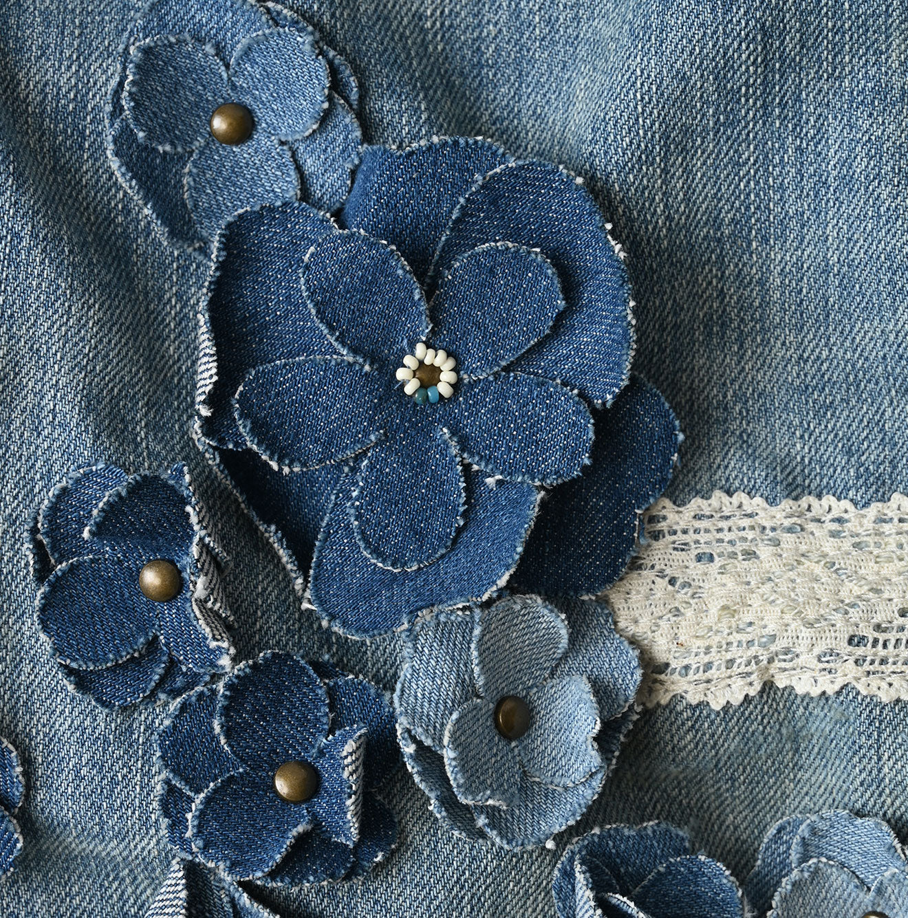 Rye Mugi Denim Fleur Crossover Skirt Sei