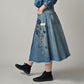 Rye Mugi Denim Fleur Crossover Skirt Sei