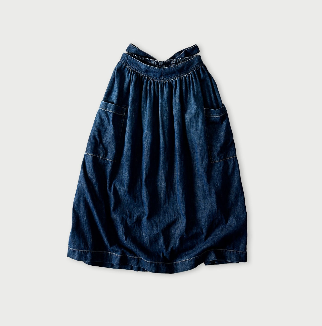 45R 45 Petit Denim Apron Skirt Distressed