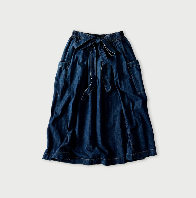 45R 45 Petit Denim Apron Skirt Distressed