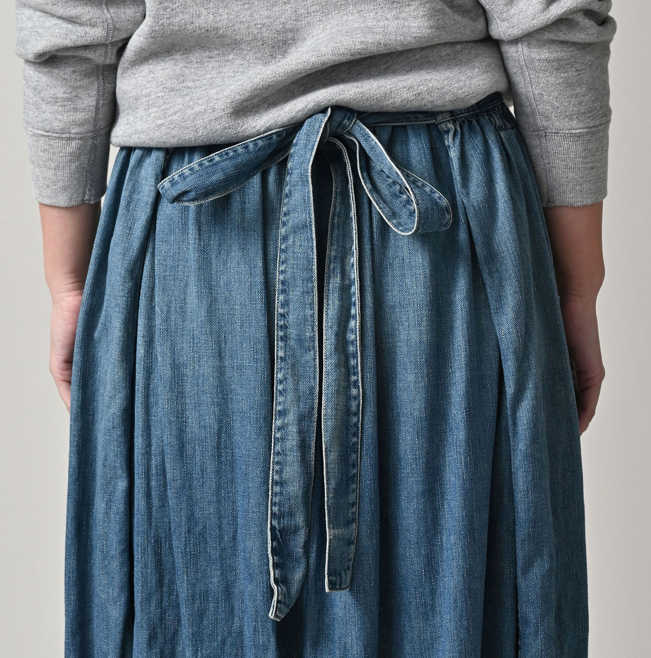 45R 45 Petit Denim Apron Skirt Distressed