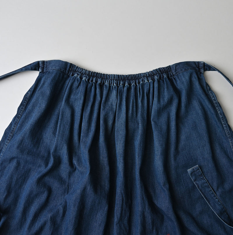 45R 45 Petit Denim Apron Skirt Distressed