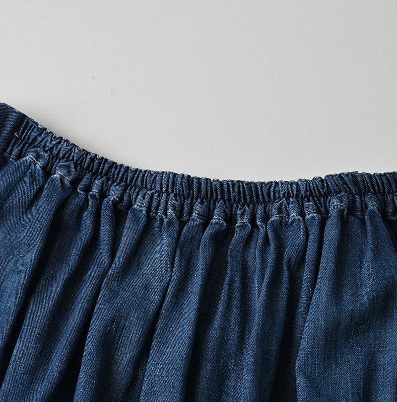 45R 45 Petit Denim Apron Skirt Distressed