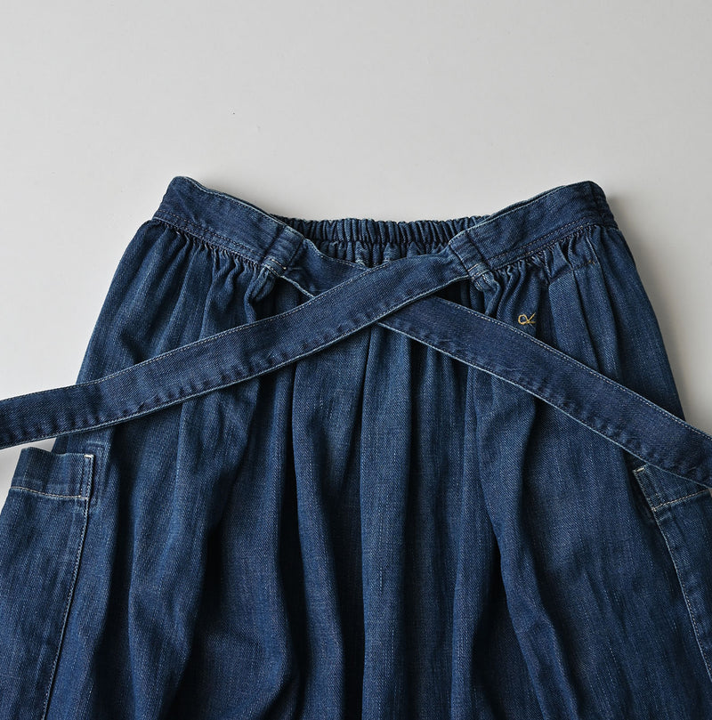 45R 45 Petit Denim Apron Skirt Distressed