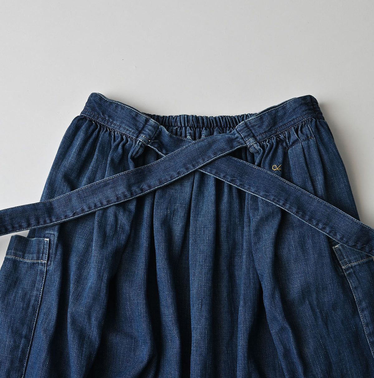 45R 45 Petit Denim Apron Skirt Distressed
