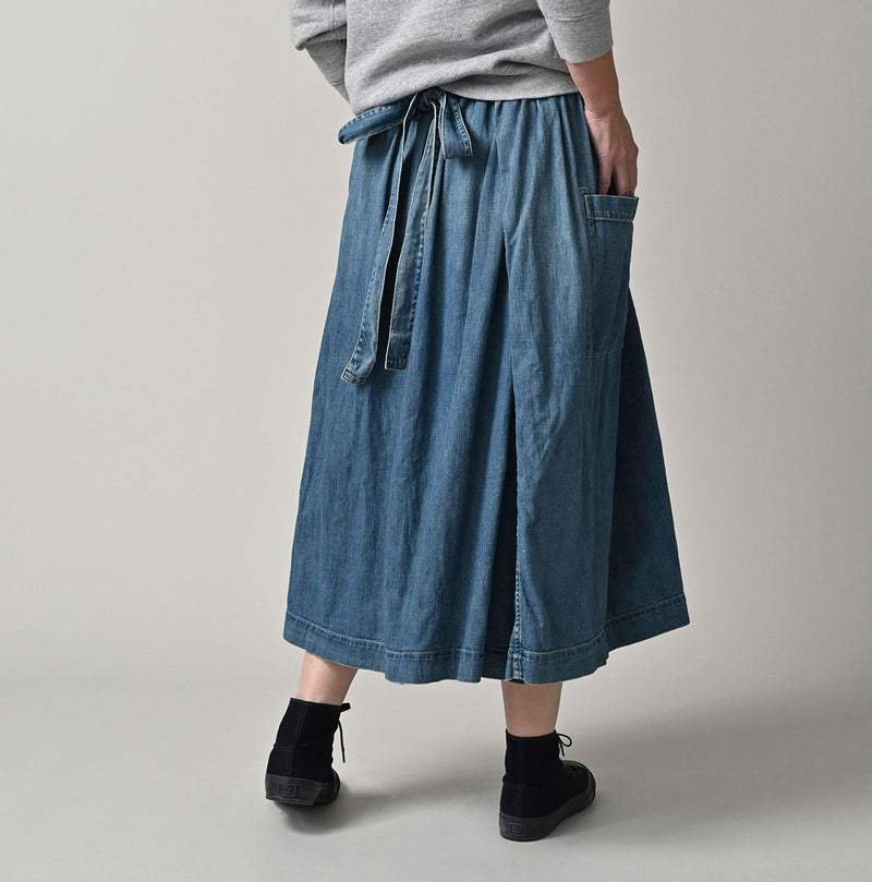 45R 45 Petit Denim Apron Skirt Distressed