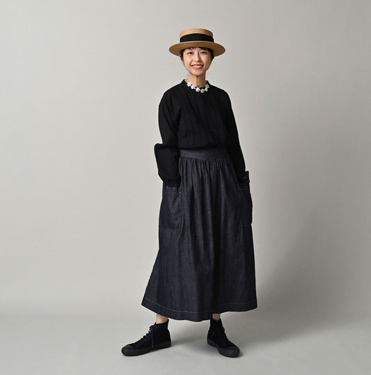 45R 45 Petit Denim Apron Skirt