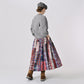 45R Flannel Patchwork Yoke Gathered Skirt