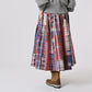 45R Flannel Patchwork Yoke Gathered Skirt