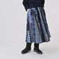 45R Indigo Flannel Patchwork Yoke Gathered Skirt