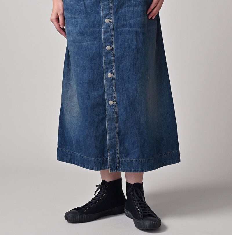 45R Mugihiko Denim Trucker Dress Distressed