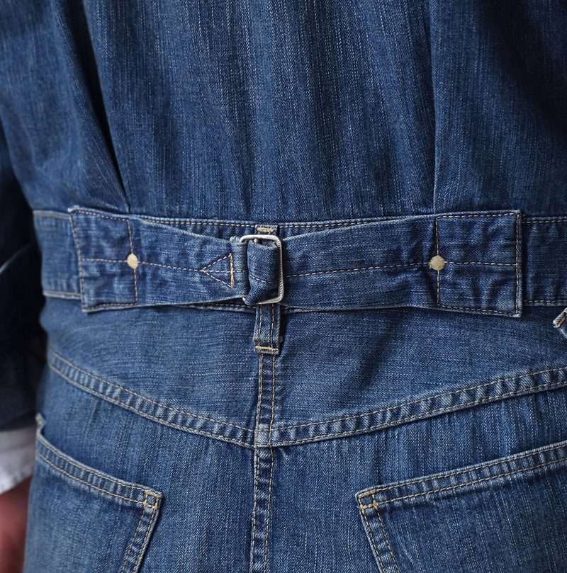 45R Mugihiko Denim Trucker Dress Distressed