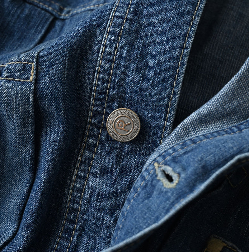 45R Mugihiko Denim Trucker Dress Distressed - Image 16