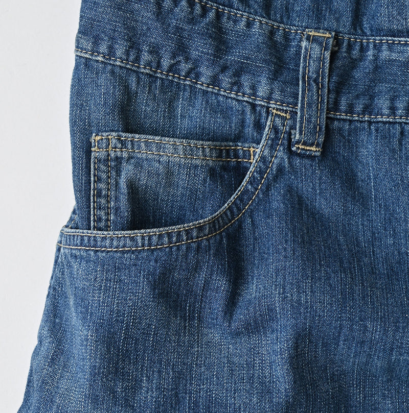 45R Mugihiko Denim Trucker Dress Distressed