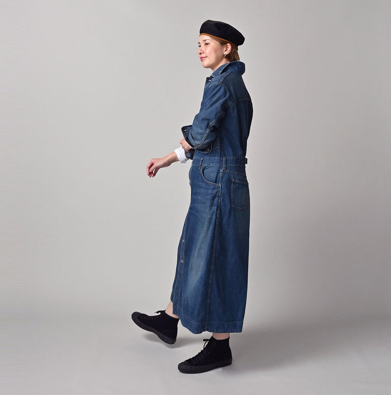 45R Mugihiko Denim Trucker Dress Distressed - Image 2