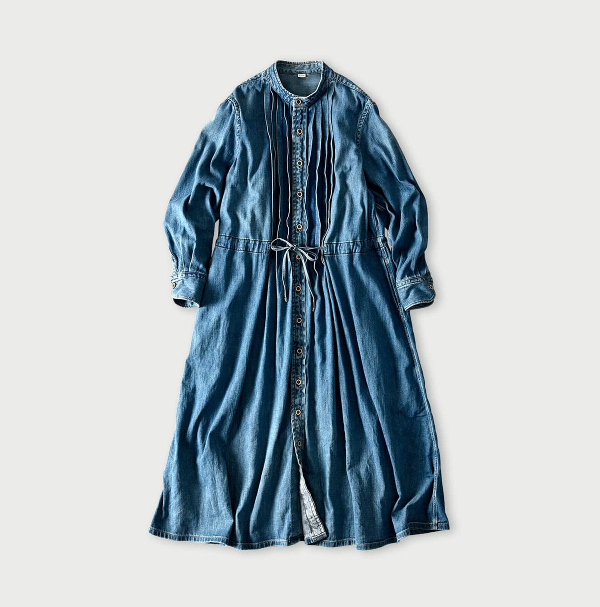 45R 45 Petit Denim Tuck Dress Distressed