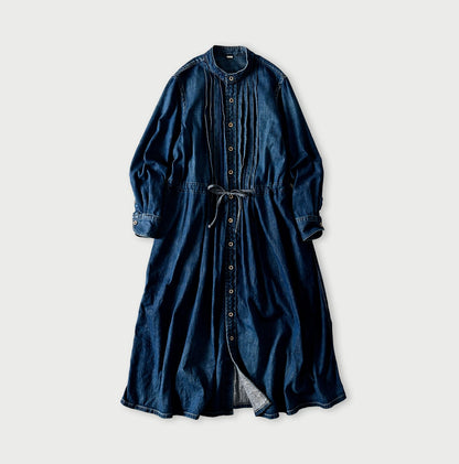 45R 45 Petit Denim Tuck Dress Distressed