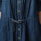 45R 45 Petit Denim Tuck Dress Distressed